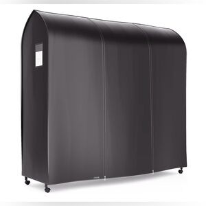 6 ft Large Black Clothes Rack Cover with Zippers